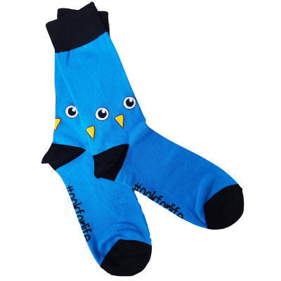 Unisex Crew Sock Retro Ook Face Style Black Rib & Toes Ookfo