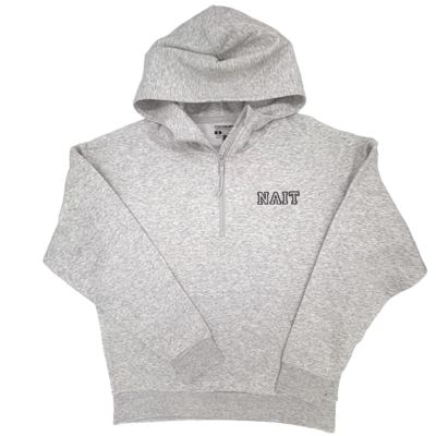 Unisex Drop Shoulder 1/2 Zip Hoodie W/ Nait  Letters 2025