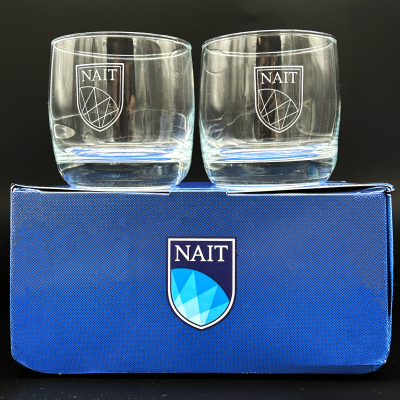 Rocks Glass 10 Oz Set Of Two In Custom Gift Box W/Nait Shiel