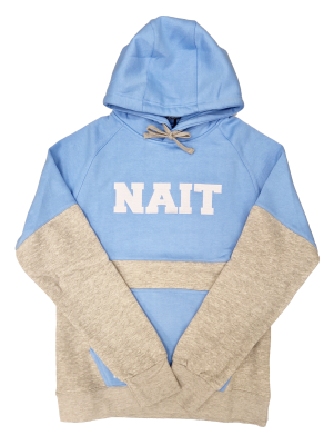 Unisex Hoodie Classic Color Block Blue W/Nait Outline