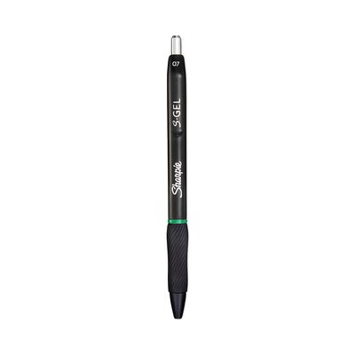 Pen Sharpie S-Gel Rt 0.7Mm Green Ink Rubber Grip Retractable