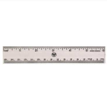 Ruler Plastic Clear 6"/15Cm #41506 (Min/36)