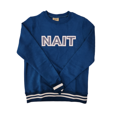 Unisex Sweater Crewneck Fleece Two Color Cuffs W/Nait