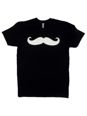 Unisex Tshirt W/ Movember Mustache Glow In The Dark