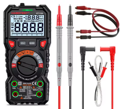Ht118A Digital Multimeter Kit With Clips, No Batteries [Final Sale]