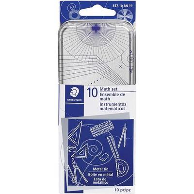 Math Set 10 Pc In Metal Case # 557 10 Bn
