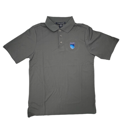 Mens Polo Shirt Performance Poly/Cot Blend W/Shield New