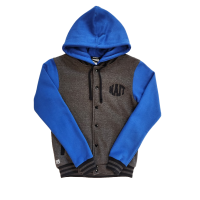 Unisex Jacket Varsity W/Hood & Contrast Lining W/Nait Contra