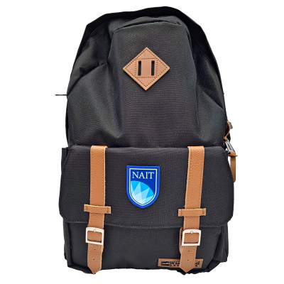 Backpack 25l Laptop Pouch Leather Straps Front Pocket W/Nait