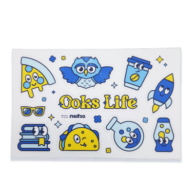 Sticker Sheet 6" X 8" Ooks Life Icons By Naitsa