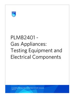 Ilm - Plmb2401 Gas Appliances:  Testing Equipment And Electr