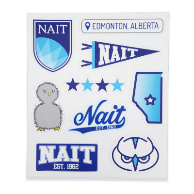 Sticker Sheet 6" X 7" Nait Shield & Icons