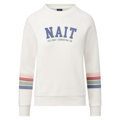 Ladies Sweater Crewneck Stripes On Sleeves W/Nait