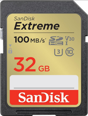 Memory Card, Sandisk 32gb Extreme Sdhc Card