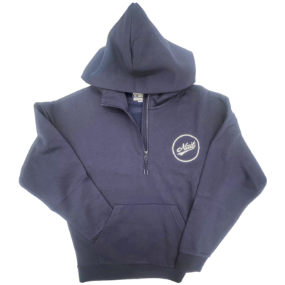 Unisex Drop Shoulder 1/2 Zip Hoodie W/ Nait Circle Logo