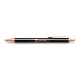 Pen Ballpoint Brass Push Action Rose Gold Trim W/Nait Shield