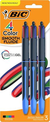 Bic 4-color Smooth Pen 3/Pk