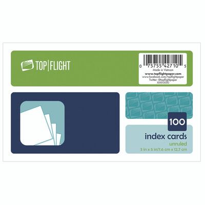 Index Cards Tp 4 X 6 Unruled White 100's (Min/72)