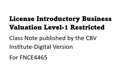 License Introductory Business Valuation Level 1-restricted