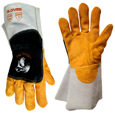 Glove The Dingo Cut 5 Cowhide Backhand Patch Gauntlet Md