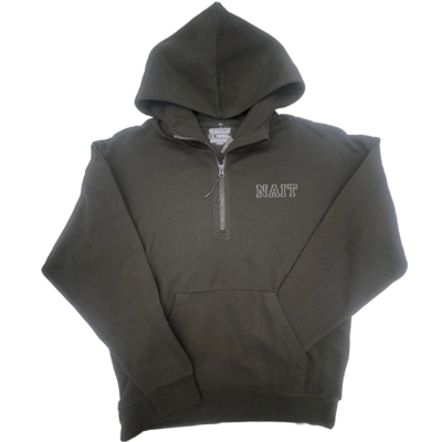 Unisex Drop Shoulder 1/2 Zip Hoodie W/ Nait  Letters 2025