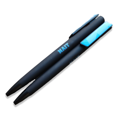 Pen Ballpoint Donald Clip Action Rubberized Barrel W/Nait