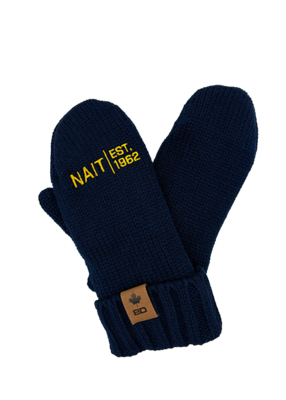 Unisex Mittens Navy Knit