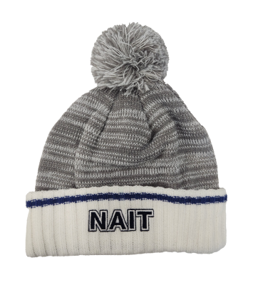 Unisex Toque Knit Cuffed Pom Pom W/Nait On Cuff