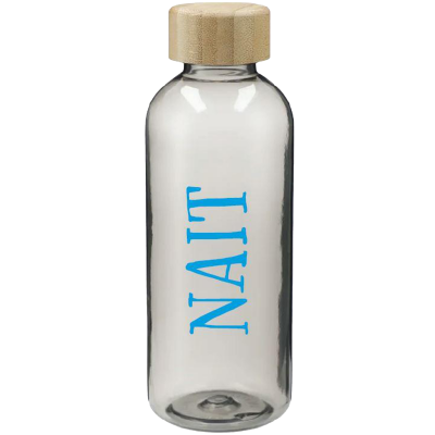 Water Bottle 22 Oz 100% Recycled Plastic W/Bamboo Lid & Nait