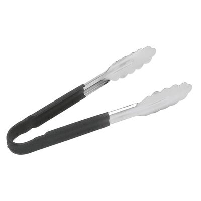 Tongs Blk Handle 12"
