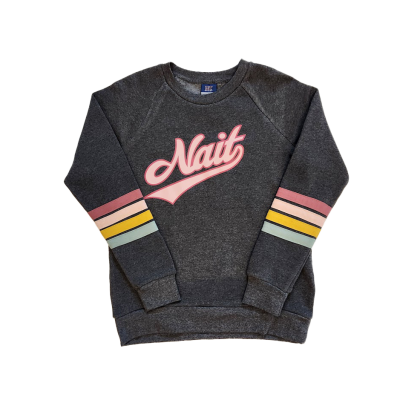 Ladies Sweater Crewneck Stripes On Sleeves W/Nait