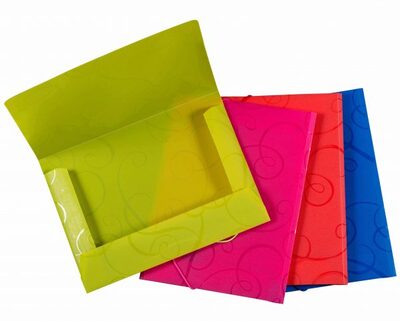 Expanding Portfolio Letter Swirl Elastic Closure 1.5" Gusset