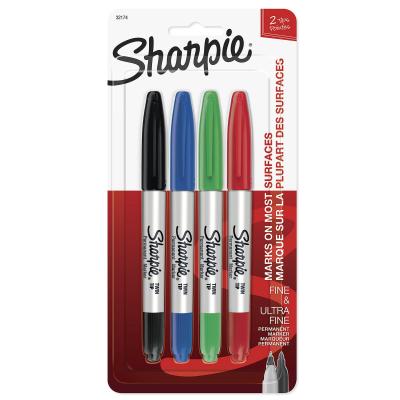 Marker Sharpie Twin Tip 4 Color Set Carded