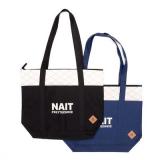 Reusable Bag Quilted Zippered Tote W/Front Pocket W/Nait