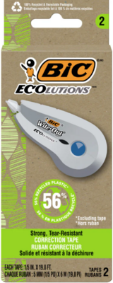 Bic Ecolutions Correction Tape 2/Pk