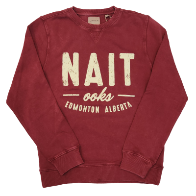 Unisex Sweater Crewneck Terry Cotton Garment Dye W/Nait