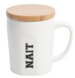 Mug Ceramic 15 Oz Bamboo Lid/Coaster Gloss Finish W/Nait Scr