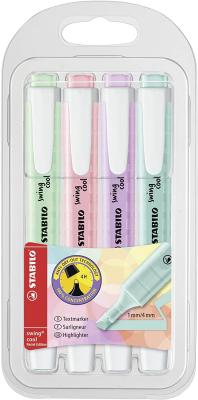 Highlighter Stabilo Pastel Swing Cool 4 Pack