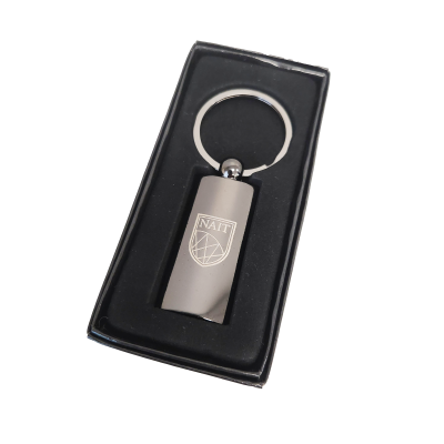 Key Ring Gunmetal Shiny Finish In Black Gift Box W/Nait