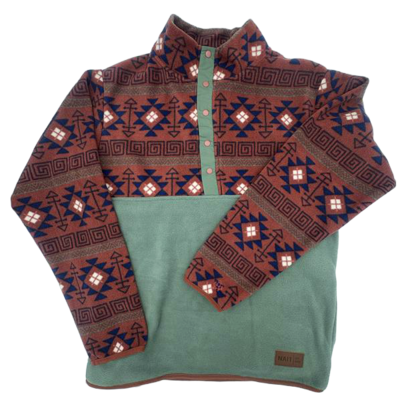 Unisex 1/2 Button Aztec W/ Nait Logo Leather Patch