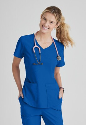 Lds Plain V-Neck Top Scrubs 2xs