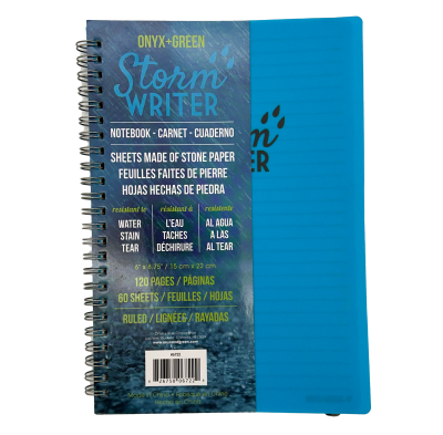 Notebook 6"X8" Storm Writer Side Coil Ruled Stone Paper Poly