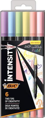 Marker Bic Intensity Dual-Tip Brush+Fineliner 0.7M 6 Pack