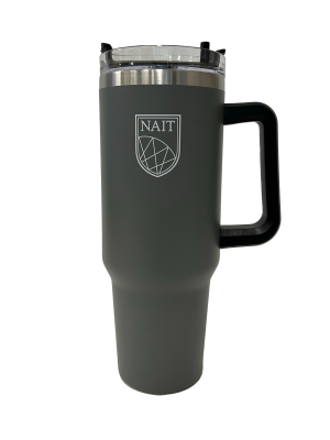 Travel Mug 40 Oz Double Wall Stainless Steel & Straw W/Nait