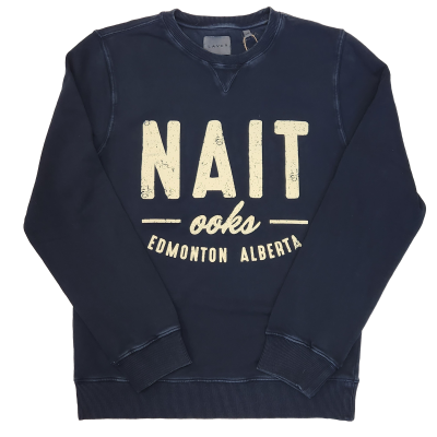 Unisex Sweater Crewneck Terry Cotton Garment Dye W/Nait