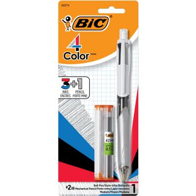 Pen Bic 3 Colors + 1 Pencil W/Hb Leads & Erasers Refills