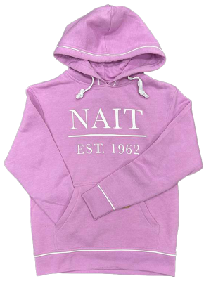 Ladies Hoodie White Drawcord & Piping On Hood Back Cuffs Nai