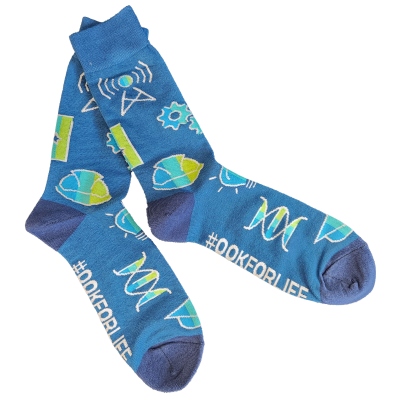 Unisex Sock Nait Icons Gradient Fill Blue Ankle & Toes Ookfo