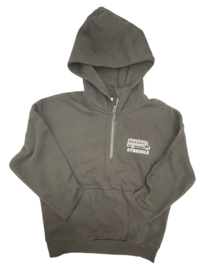 Unisex Hoodie 1/2 Zip Drop Shoulder Struggle Bus Logo