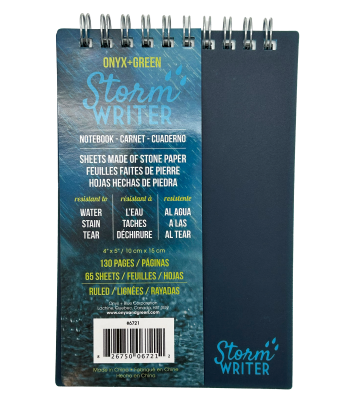 Notebook 4"X6" Storm Writer Top Coil Ruled Stone Paper Poly